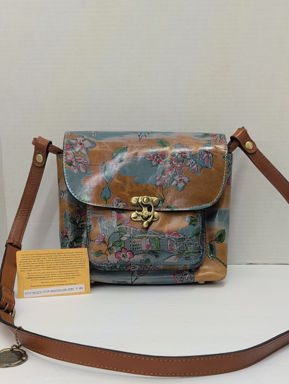 Patricia Nash (Rare) Lanza Crossbody Bag Beautiful Girl Leather